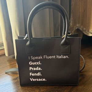 I speak fluent Italian mini tote